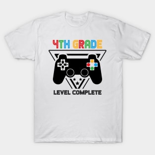 4th Grade Level Complete Graduation Gamer Boys Kids T-Shirt